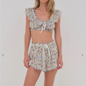 For Love And Lemons strawberry kiss top & bottoms set